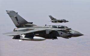 British jets reach Iraq as al-Qaeda-linked group threatens attack...epa04421798 A handout image made available by the British Ministry of Defence (MOD) on 28 September 2014 shows a RAF Tornado GR4 in flight over an unspecified territory, on 27 September 2014. Two Tornado GR4 bombers supported by an air-to-air refuelling aircraft took off at 0730 GMT 27 September from RAF Akrotiri in Cyprus. On 26 September, British lawmakers voted overwhelmingly in favour of joining the US-led aerial campaign in Iraq, where the Islamic State has seized large chunks of territory since June.  EPA/NEIL BRYDEN/MOD/ HANDOUT MANDATORY CREDIT: CROWN COPYRIGHT HANDOUT EDITORIAL USE ONLY/NO SALES
